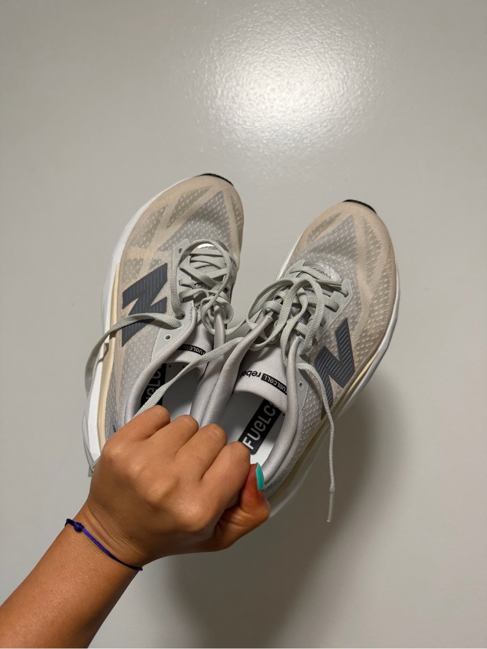 New Balance FuelCell Rebel Grey and White Running Shoes